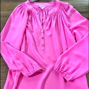 Lilly Pulitzer Pink Silk Top! Xl